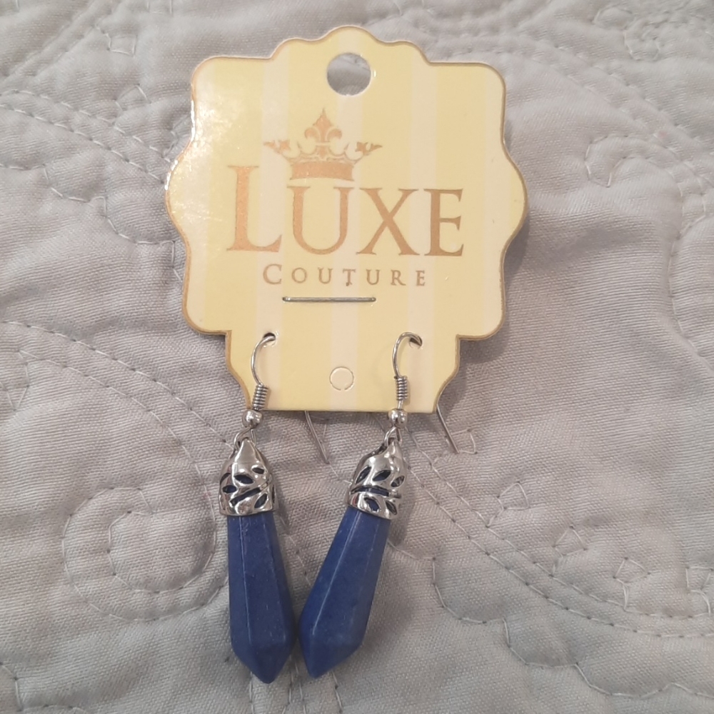 Lapis prism drop earrings